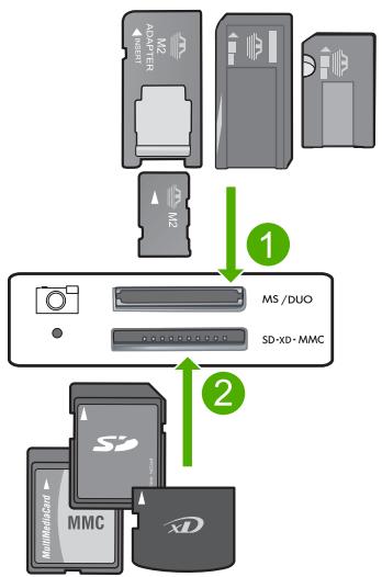 HP PHOTOSMART C4400 ALL-IN-ONE - Insertion d'une carte mémoire - 1