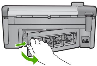 HP PHOTOSMART C5380 - Een papierstoring in de achterklep verhelpen - 1