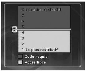THOMSON DTH8543 - Niveaux de restriction - 1