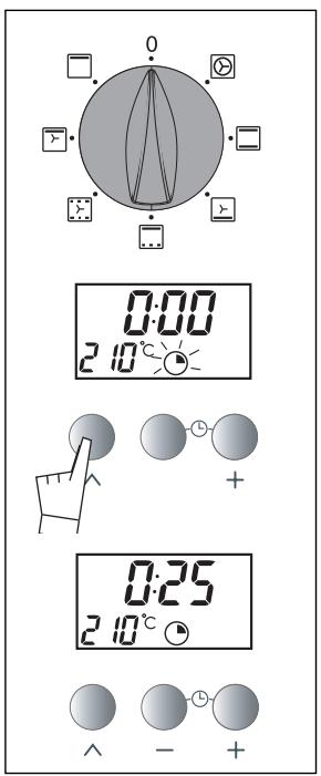 0 0:00 210°C + 0:25 210°C ^ - +