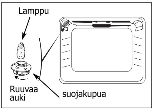Lamppu Ruuvaa auki suojakupua