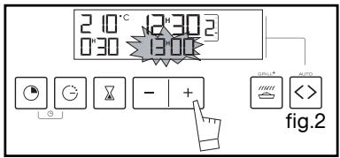 BRANDT FP667XS1 - After these 3 actions, the start of cooking is delayed so that cooking will end at 1:00 pm. - 2
