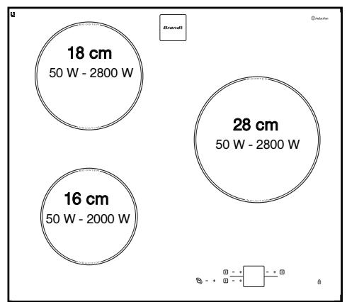 BRANDT TI614BS1 - - DESCRIÇÃO DA PARTE DE CIMA DA PLACA - 3