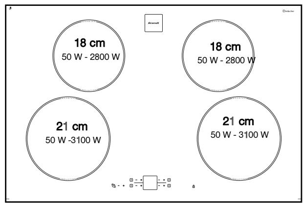 BRANDT TI614BS1 - - DESCRIÇÃO DA PARTE DE CIMA DA PLACA - 5