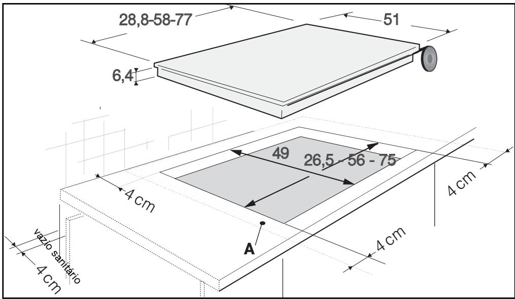 28,8-58-77 51 6,4 49 26,5 - 56 - 75 4 cm A 4 cm vario sanitario 4 cm