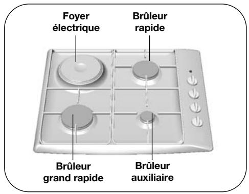 Foyer électrique Brûleur rapide Brûleur grand rapide Brûleur auxiliaire