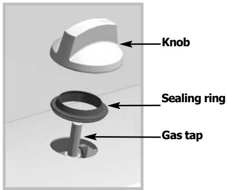 Knob Sealing ring Gas tap