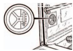 BRANDT VM400WE1 - ② - Indstilling med glideknappen inde i opvaskemaskinen - 1