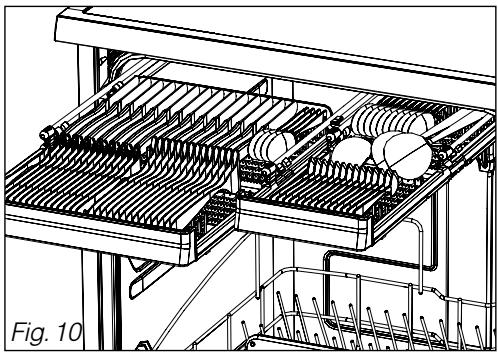 BRANDT DFH133, DFH 1125, DFH1025S, DFH133, DFH1132X - • LES TIROIRS A COUVERTS - 1