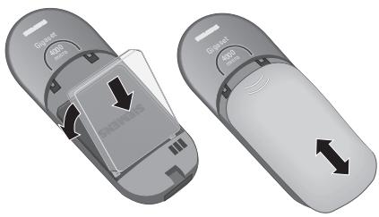 SIEMENS GIGASET 4000 MICRO - Inserting the battery - 1