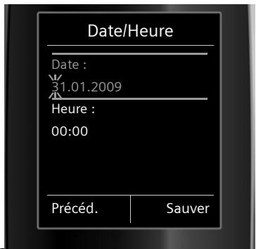 SIEMENS GIGASET C595 - Réglage de la date et de l'heure - 2