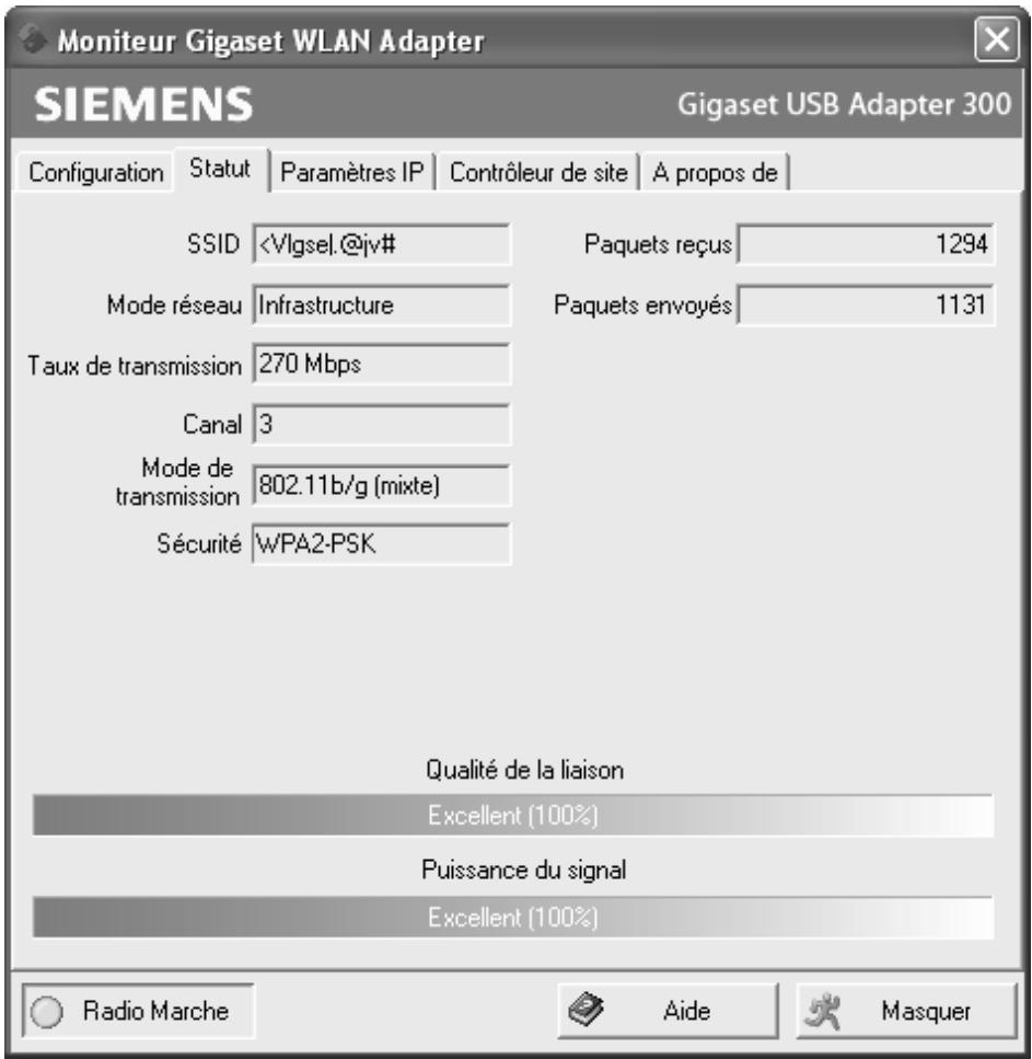 SIEMENS GIGASET USB ADAPTER 300 - Établir la connexion avec le point d'accès - 2
