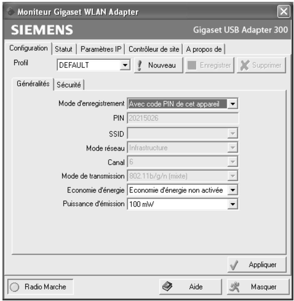 SIEMENS GIGASET USB ADAPTER 300 - Configuration avec WPS - 3