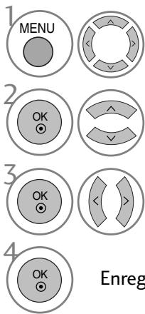 1 MENU 2 OK 3 OK 4 OK Enreg