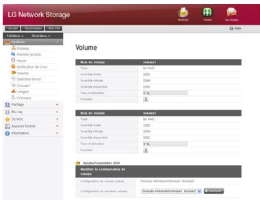 LG N2R1D - Configuration d'un volume - 1