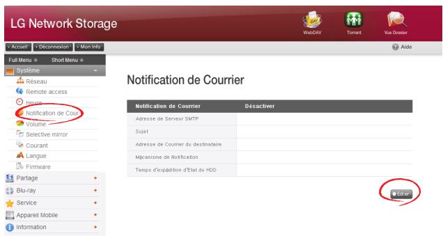 LG N2R1D - Paramétrage du service notification de courrier - 1