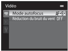 NIKON COOLPIX P7100 - Options disponibles dans le menu Vidéo - 1