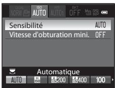 NIKON COOLPIX P7100 - Appuyez sur le sélecteur multidirectionnel ◀ ou ▶ pour sélectionner la sensibilité de votre choix. - 1
