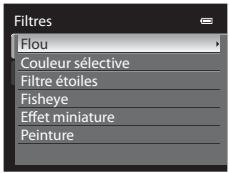 NIKON COOLPIX P7100 - Appuyez sur la commande ▲ ou ▼ du sélecteur multidirectionnel pour sélectionner le filtre et appuyez sur Ⓔ. - 1