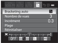 NIKON COOLPIX P7100 - BKT Bracketing (Prise de vue en continu en modifiant la vitesse d'obturation, la Sensibilité et la Balance des blancs) - 1