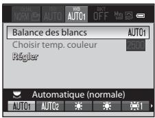 NIKON COOLPIX P7100 - Appuyez sur le sélecteur multidirectionnel ◀ ou ▶ pour sélectionner le type de balance des blancs. - 1