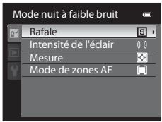NIKON COOLPIX P7100 - Options disponibles dans le menu du Mode nuit à faible bruit - 1