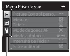 NIKON COOLPIX P7100 - Navigation entre les onglets - 3