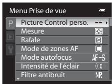 NIKON COOLPIX P7100 - Options disponibles dans le menu de prise de vue - 1