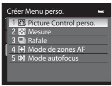 NIKON COOLPIX P7100 - Sélectionnez l'option de menu souhaitée à l'aide du sélecteur multidirectionnel, puis appuyez sur OK. - 1