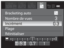NIKON COOLPIX P7100 - BKT Bracketing (Prise de vue en continu en modifiant la vitesse d'obturation, la Sensibilité et la Balance des blancs) - 3