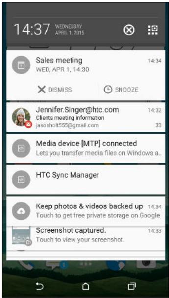 HTC DESIRE 628 - Notifications panel - 3