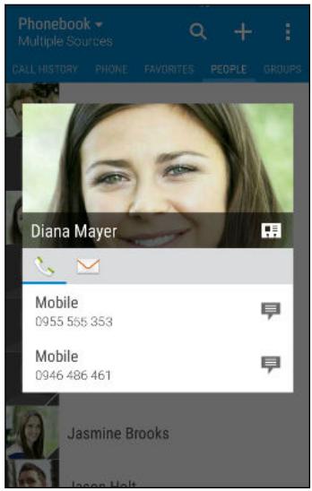 HTC DESIRE 628 - Getting in touch with a contact - 1