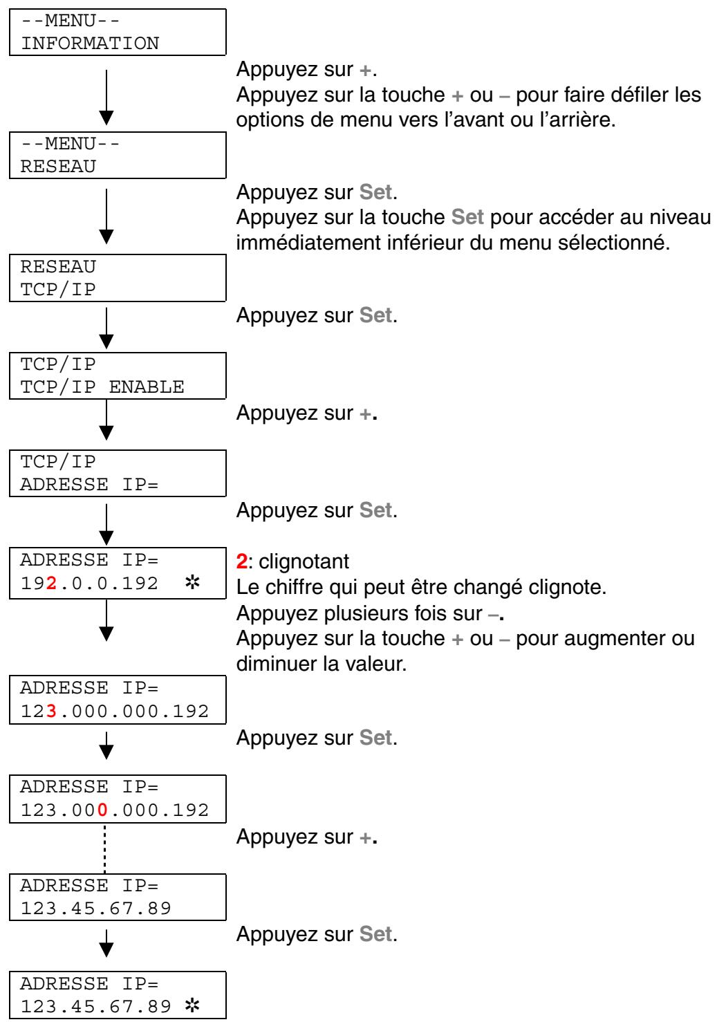 BROTHER HL-3260N - Pour régler l'adresse IP - 1