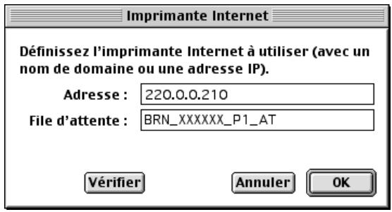 BROTHER NC-6100H - Comment sélectionner le serveur d'impression (TCP/IP) - 5