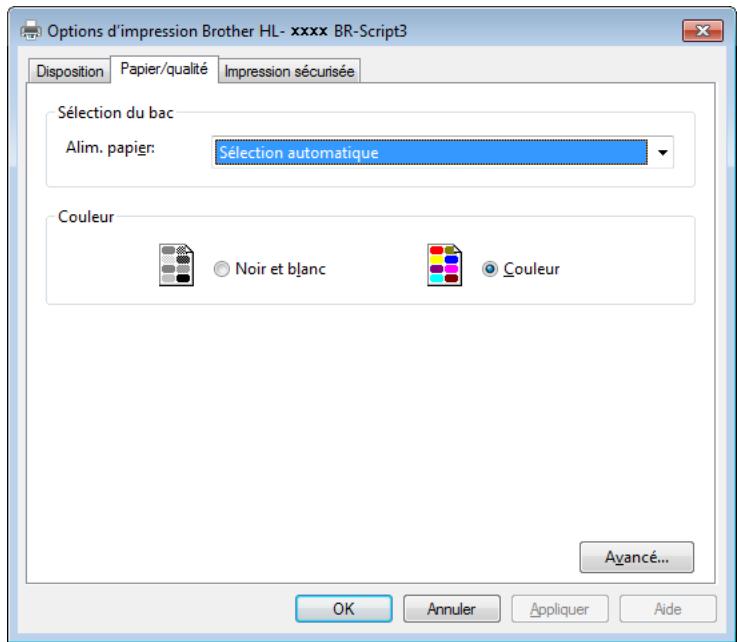 BROTHER HL-3150CDW - Onglet Papier/qualité - 1