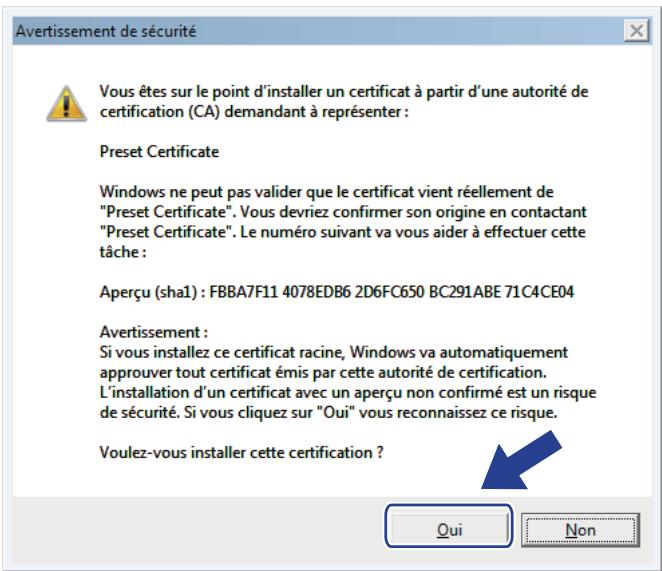 BROTHER HL-L6400DW - Installer le certificat auto-signé pour les utilisateurs Windows® munis de droits d'administration - 11