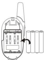 LOGICOM FX250 - b) Installation de l'ensemble de batteries rechargeables Attention : Veillez à ne pas démonter ou ouvrir l'ensemble de batteries. - 2