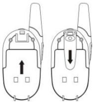 LOGICOM FX250 - b) Installation de l'ensemble de batteries rechargeables Attention : Veillez à ne pas démonter ou ouvrir l'ensemble de batteries. - 3