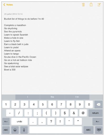 APPLE IPAD AIR - Saisir du texte - 1
