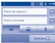 Point de départ : Point d'arrivée Itinéraire