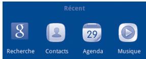 Récent Recherche Contacts Agenda Musique
