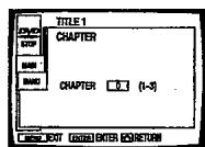 PIONEER DVL-909 - Recherche d'un numéro de chapitre à partir d'un menu - 1