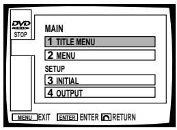 PIONEER DVL-V888 - Press (MENU) when the player is in the STOP mode. - 1