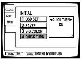 PIONEER DVL-V888 - Select Quick Turn with the  and  buttons. - 1