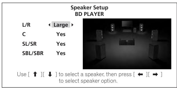 PIONEER BDP-LX71 - Sélectionnez l'enceinte et changez son réglage. - 2