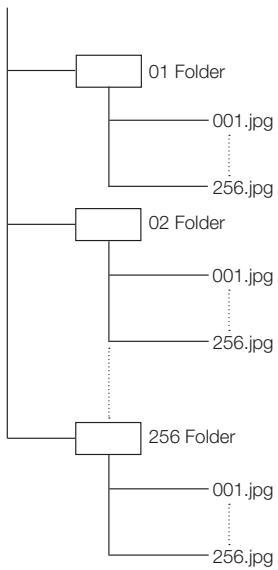 PIONEER BDP-120 - Structure of still images (JPEG) folders - 1
