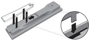 PIONEER BDP-430 - Colocacion de las pilas en el mando a distancia - 3