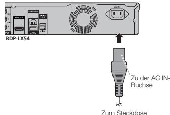 PIONEER BDP-LX54 - Anschlieben des Netzkabels - 1
