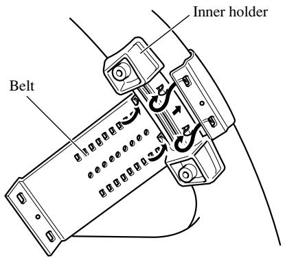 PIONEER DEH-P8400MP - Secure inner holder to the inner circumference of the steering wheel with belt. (Fig. 8) - 1