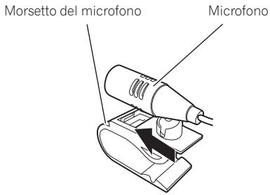 PIONEER AVIC-F320BT - Installare il microfono nel morsetto del microfono. - 1